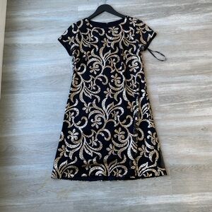 Kensie Black and Gold Mini Dress